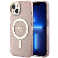 Guess GUHMP14MHCMCGP iPhone 14 Plus / 15 Plus 6.7" różowy/pink hardcase Glitter Gold MagSafe