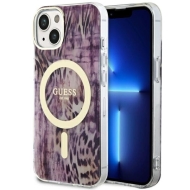 Guess GUHMP14SHLEOPWP iPhone 14 / 15 / 13 6.1" różowy/pink hardcase Leopard MagSafe