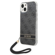 Guess GUOHCP14SH4STK iPhone 14 / 15 / 13 6.1" czarny/black hardcase 4G Print Strap