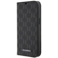 Karl Lagerfeld KLBKP14SSAKLHPK iPhone 14 / 15 / 13 6.1" bookcase czarny/black Saffiano Monogram