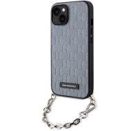 Karl Lagerfeld KLHCP14SSACKLHPG iPhone 14 / 15 / 13 6.1" srebrny/silver hardcase Saffiano Monogram Chain