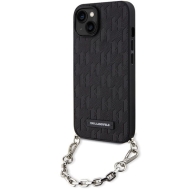 Karl Lagerfeld KLHCP14SSACKLHPK iPhone 14 / 15 / 13 6.1" czarny/black hardcase Saffiano Monogram Chain