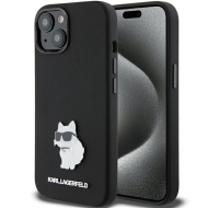 Karl Lagerfeld KLHCP15MSMHCNPK iPhone 15 Plus / 14 Plus 6.7" czarny/black Silicone Choupette Metal Pin