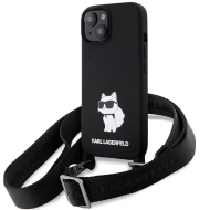 Karl Lagerfeld KLHCP15SSCBSCNK iPhone 15 / 14 / 13 6.1" hardcase czarny/black Crossbody Silicone Choupette