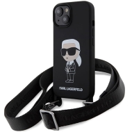 Karl Lagerfeld KLHCP15SSCBSKNK iPhone 15 / 14 / 13 6.1" hardcase czarny/black Crossbody Silicone Ikonik