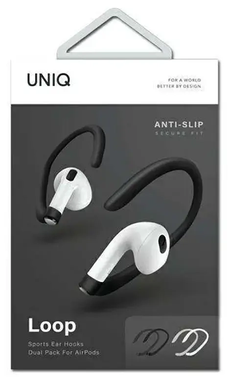 Nakładki UNIQ Loop Sports Ear Hooks dual pack biały-czarny