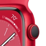 Apple Watch Series 8 GPS z kopertą 45 mm z aluminium w kolorze czerwonym z paskiem sportowym w kolorze czerwonym