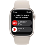 Apple Watch Series 8 LTE z kopertą 45 mm z aluminium w kolorze księżycowa poświata z paskiem sportowym w kolorze księżycowa poświata