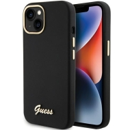 Guess GUHCP15SSMBSLK iPhone 15 / 14 / 13 6.1" czarny/black hardcase Silicone Script Metal Logo & Frame