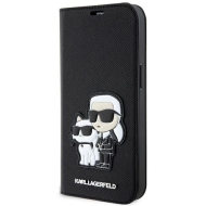 Karl Lagerfeld KLBKP14SSANKCPK iPhone 14 / 15 / 13 6.1" bookcase czarny/black Saffiano Karl & Choupette