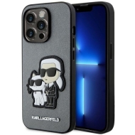 Karl Lagerfeld KLHCP14LSANKCPG iPhone 14 Pro 6.1" hardcase srebrny/silver Saffiano Karl & Choupette