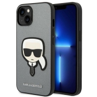 Karl Lagerfeld KLHCP14MSAPKHG iPhone 14 Plus / 15 Plus 6,7" srebrny/silver hardcase Saffiano Karl`s Head Patch