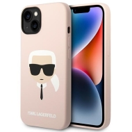 Karl Lagerfeld KLHMP14MSLKHLP iPhone 14 Plus / 15 Plus 6,7" hardcase jasnoróżowy/light pink Silicone Karl`s Head Magsafe