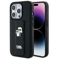 Karl Lagerfeld KLHCP14XGSAKCPK iPhone 14 Pro Max 6.7" czarny/black hardcase Gripstand Saffiano Karl&Choupette Pins