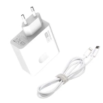Ładowarka sieciowa USB-C GaN 65W Somostel biała + kabel USB-C - Lightning