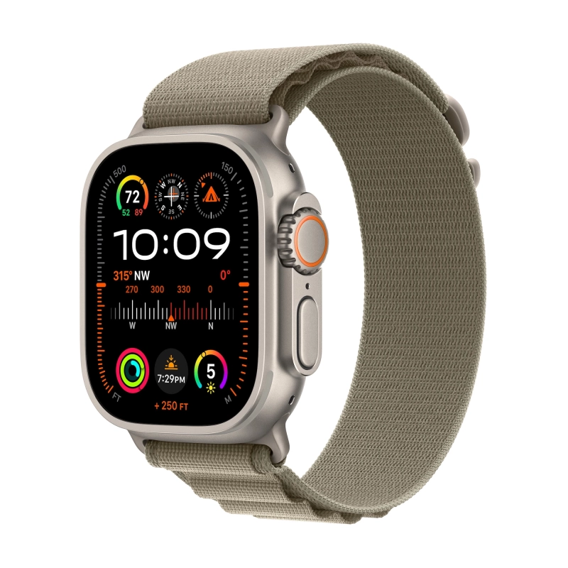 Apple Watch Ultra 2 GPS + Cellular 49 mm koperta tytanowa + opaska Alpine rozmiar L oliwkowy