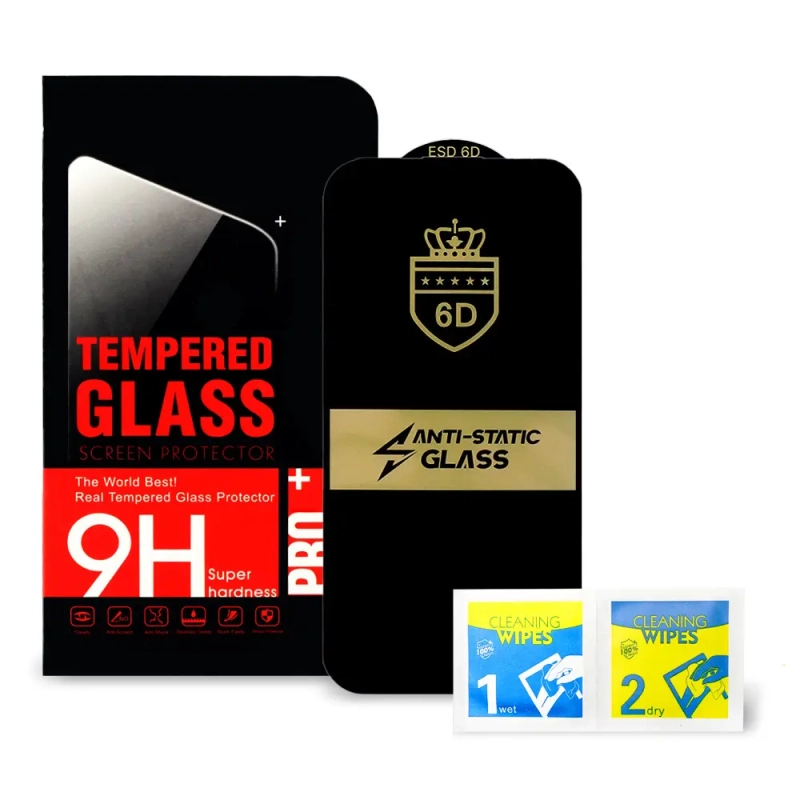 Szkło hartowane profilowane 6D do iPhone 16 Ecobox ramka czarna