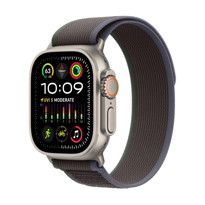 Apple Watch Ultra 2 GPS + Cellular 49 mm koperta tytanowa + opaska Trail rozmiar S/M czarno-niebieski