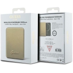 Guess Powerbank indukcyjny 15W GUPBM5ALGSGD 5000mAh złoty/gold MagSafe Metal Script Logo