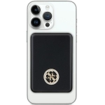 Guess Powerbank indukcyjny 5W GUPBM3AL4DMK 3000mAh czarny/black MagSafe 4G Strassed Metal Logo