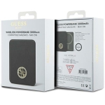 Guess Powerbank indukcyjny 5W GUPBM3AL4DMK 3000mAh czarny/black MagSafe 4G Strassed Metal Logo