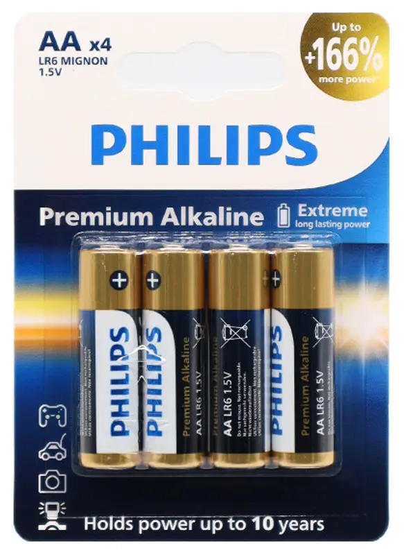 Baterie Philips LR6 AA Premium Alkaline, 4 szt. Blister