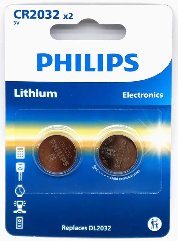 Baterie litowe Philips CR2032 Lithium, 2 szt. Blister