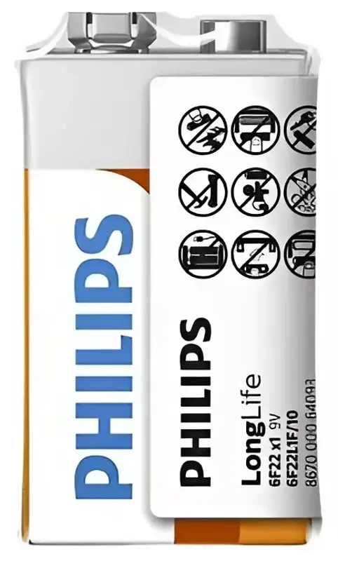 Bateria cynkowo-węglowa 6F22 Philips Longlife 1 szt.