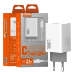 Ładowarka sieciowa Dual USB SMS-A79 Somostel + kabel USB-C biała