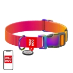 Obroża nylonowa z kodem QR dla psa Waudog gradient, pomaranczowa , rozmiar XL