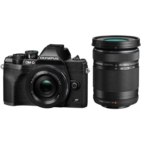 Aparat Olympus E-M10 MK IV + 14-42 mm EZ Pancake + 40-150 mm f/4-5.6 R Czarny