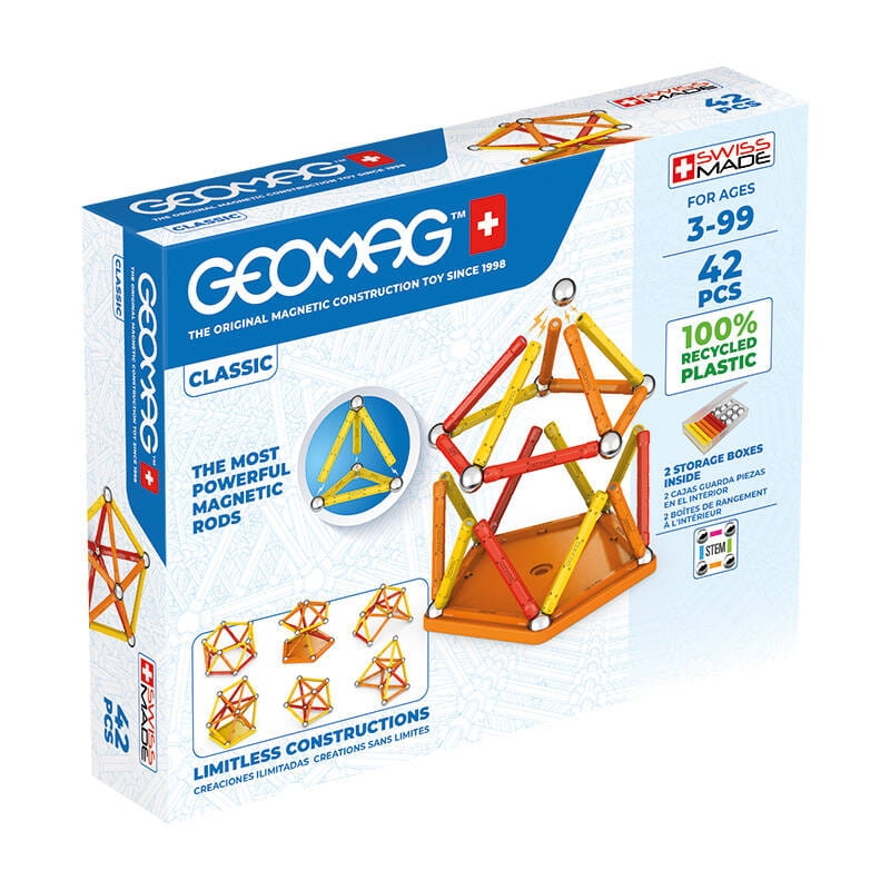 Klocki magnetyczne Classic Recycled 42 elementy GEOMAG GEO-338
