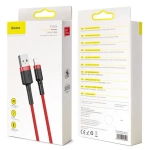Kabel USB-A / Lightning 2 A 3 m Baseus Cafule CALKLF-R09 czerwony