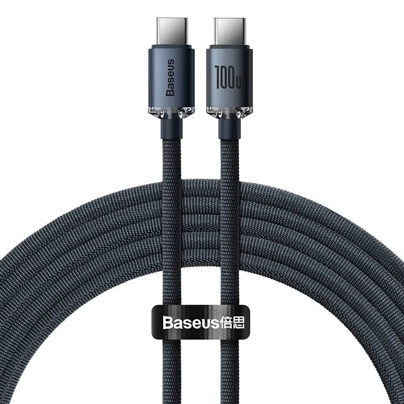 Kabel USB-C Power Delivery Quick Charge 3.0 100 W 2 m Baseus Crystal Shine CAJY000701 czarny