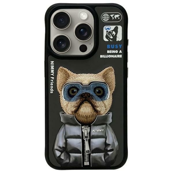 Nimmy etui iPhone 15 Pro 6.1" czarny/black Cool&Cute 2.0 Dog