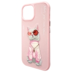 Nimmy etui iPhone 15 6.1" różowy/pink Glasses Cool Cat
