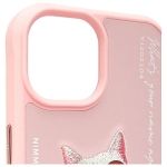 Nimmy etui iPhone 15 6.1" różowy/pink Glasses Cool Cat