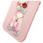 Nimmy etui iPhone 15 6.1" różowy/pink Glasses Cool Cat