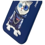 Nimmy etui iPhone 15 6.1" niebieski/blue Glasses Cool Cat