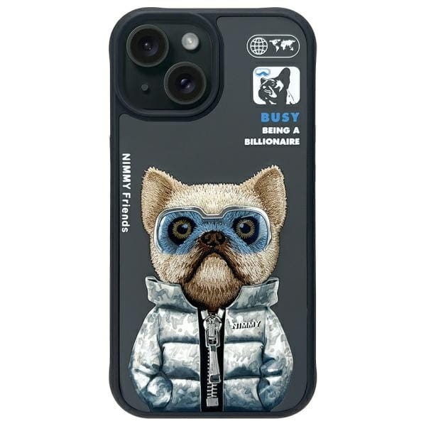 Nimmy etui iPhone 15 6.1" czarny/black Cool&Cute 2.0 Dog