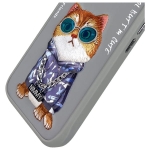 Nimmy etui iPhone 16 6.1" szary/gray Glasses Cool Cat