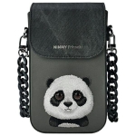 Nimmy Zestaw 3w1 torebka na telefon plus portfel plus etui na lokalizator czarny-black Big Eyed Pet 2.0 Panda-2.jpg