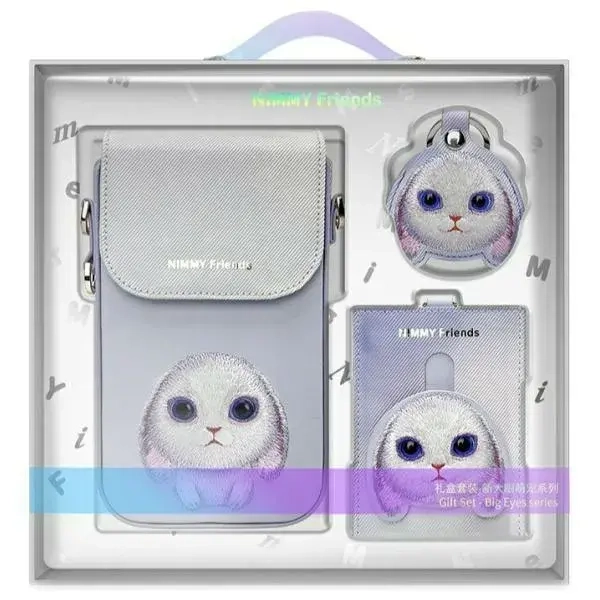 Nimmy Zestaw 3w1 torebka na telefon plus portfel plus etui na lokalizator fioletowy-purple Big Eyed Pet 2.0 Rabbit-8.webp