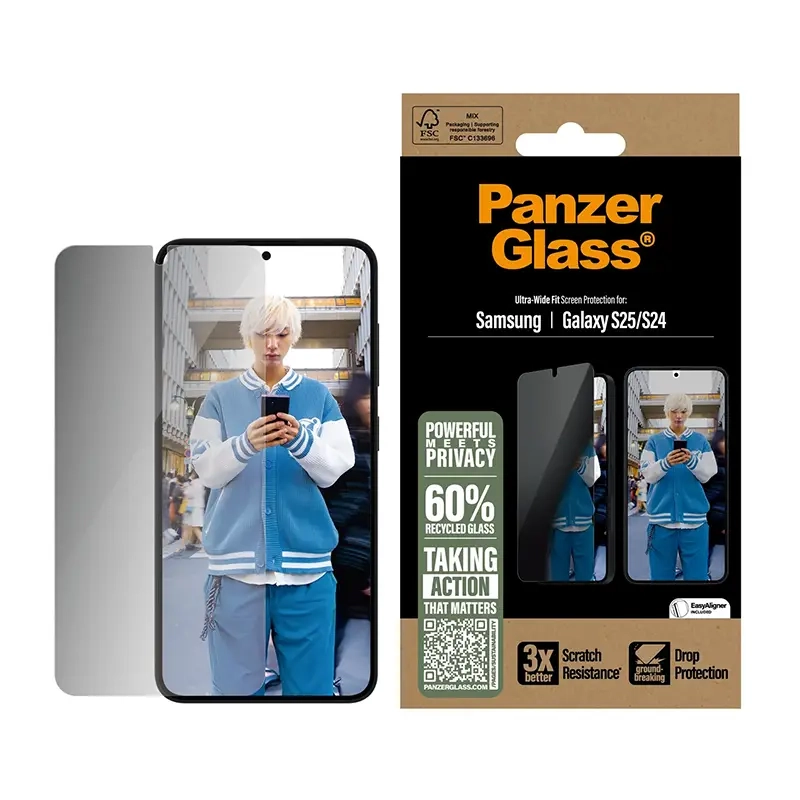 Szkło prywatyzujące do Samsung Galaxy S25 PanzerGlass Ultra-Wide Fit