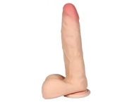 Dildo z kręgosłupem – członek penis z jądrami, 23 cm