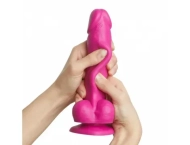 Realistyczne dildo Sliding Skin Fushia – rozmiar S