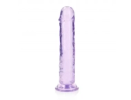 Żelowe Fioletowe Dildo z Przyssawką Waginalne i Analne 22 cm
