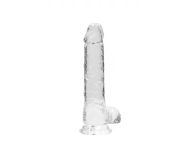 Przezroczyste Dildo Gumowe z Prostym Trzonem 21 cm