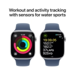 Apple Watch Series 10 (2024) GPS + Cellular 46mm koperta aluminiowa Silver + pasek Denim Sport Band M/L