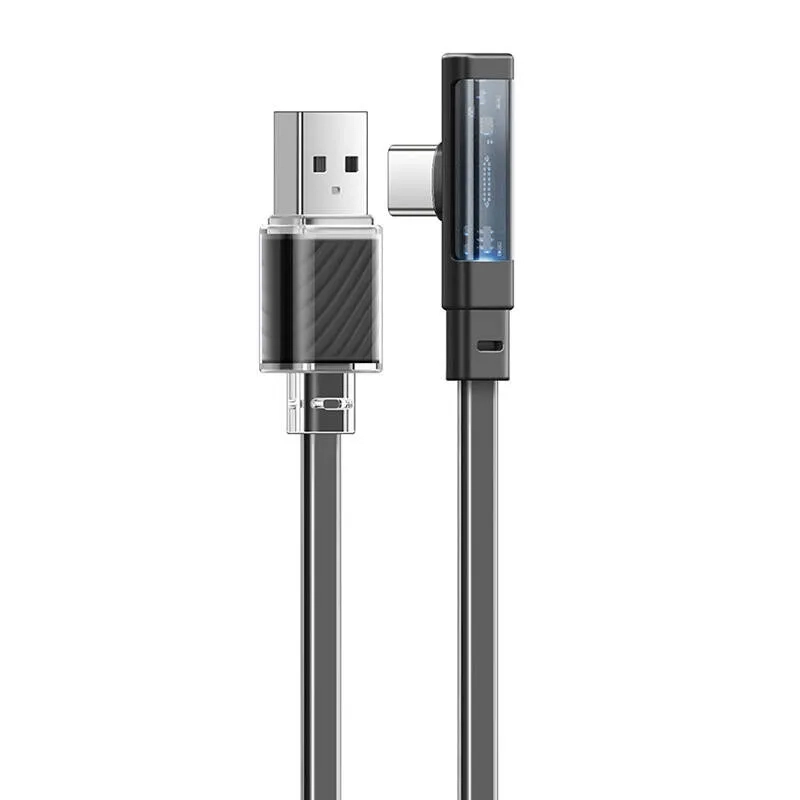 Kabel USB-C / USB-C Mcdodo CA-3423 PD 100 W 90 stopni z LED 1,8 m czarny